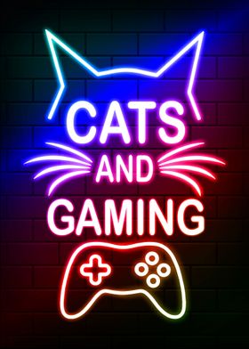 Cats And Gaming Cat Neon