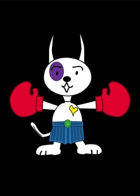 Cat boxing character carto