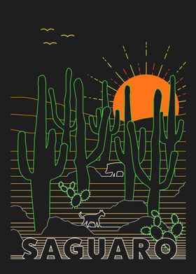 Arcade Saguaro Sunrise Art