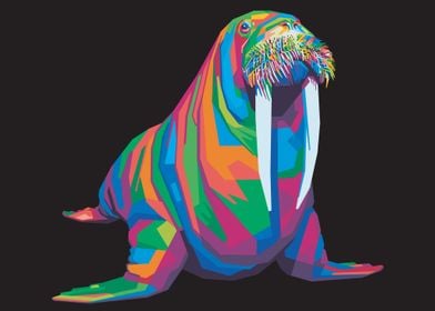 Colorful walrus