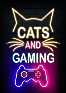 Cats And Gaming Cat Neon
