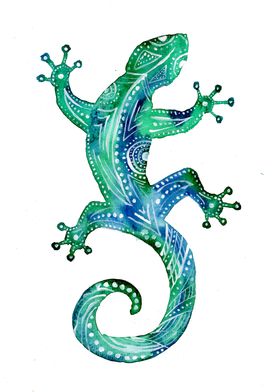 Turquoise Tribal Gecko