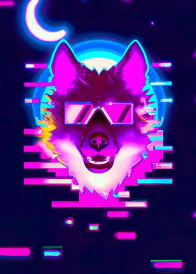 Synthwave Wolf