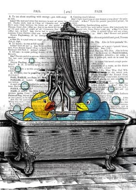 Rubber ducks in Bathtub
