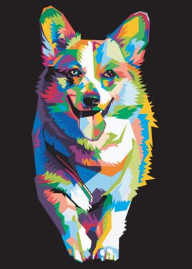 Colorful welsh corgi dog