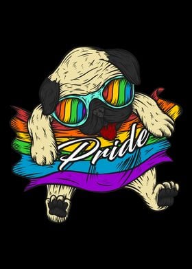 Pug Dog Gay Pride Lgbt