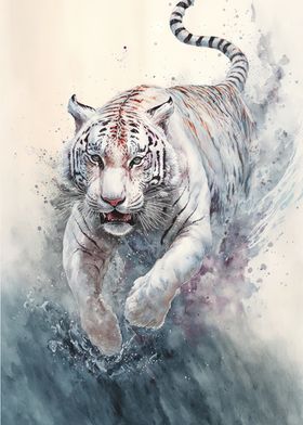 White Tiger Growling