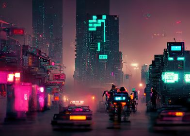 Neon city life