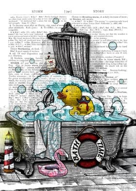 Pirate ducks in a Bathtub