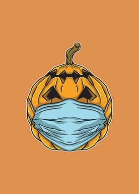 Masked jack o lantern