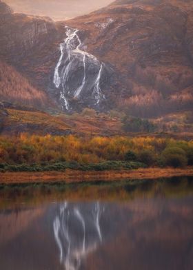 Waterfall with reflection 