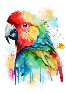 Colorful Parrot Painting