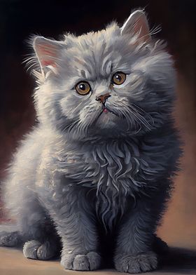 Selkirk Rex Cat Oil paint