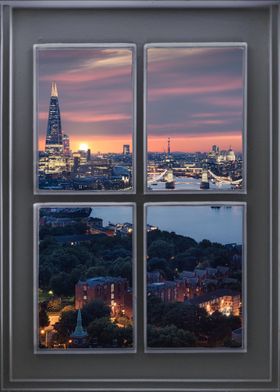 Window on London by night