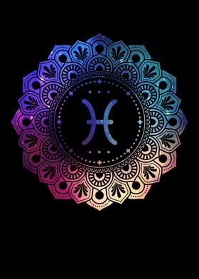 Pisces Zodiac Mandala