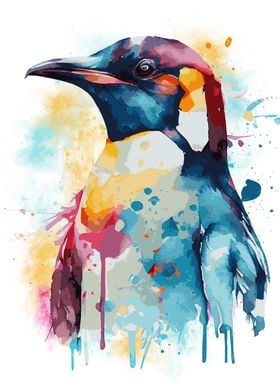 Watercolor Penguin Art