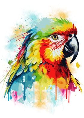 Colorful Parrot Bird Art