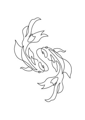 Ying Yang Fish One Lines