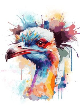 Abstract Ostrich Painting