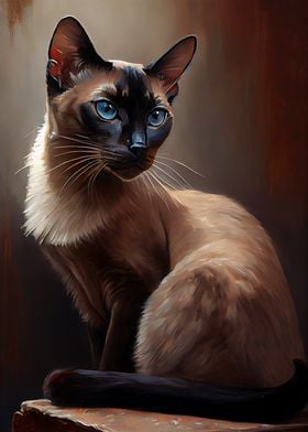 Thai cat Oil paint