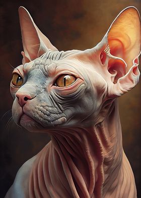 Sphynx Cat Oil paint