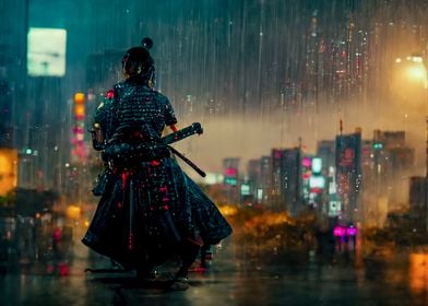 Futuristic samurai