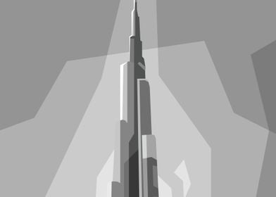 Burj Khalifa Grayscale 2