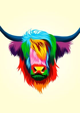 Colorful Highland Cow