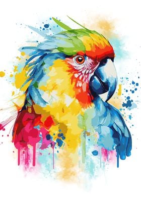Watercolor Macaw Painting