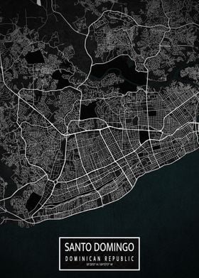 Santo Domingo Map Dark