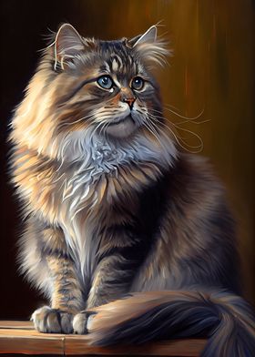 Siberian Cat Oil paint