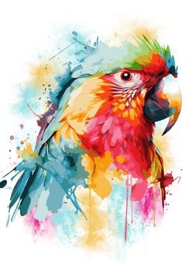 Colorful Red Macaw Parrot