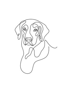 Golden Retriever Line Art