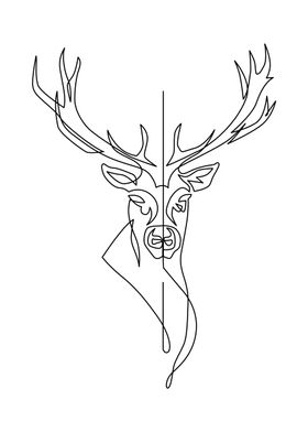 Deer One line aesthetic