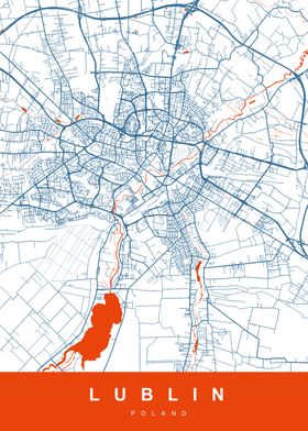 LUBLIN Map POLAND 