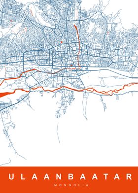 Map ULAANBAATAR MONGOLIA 