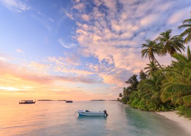 Tropical beach sunset