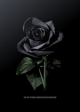 black rose low poly art