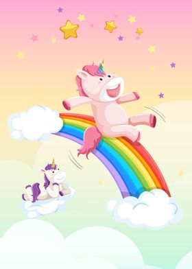 Cute unicorn playing 