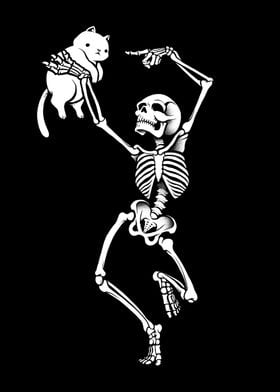 Dancing Skeleton With Cat