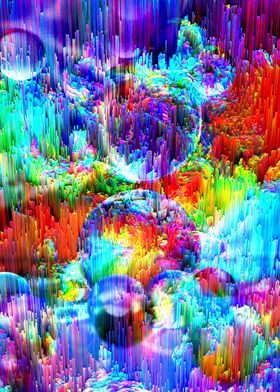 Abstract Rainbow Bubbles