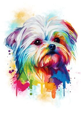 Abstract Maltese Dog Art