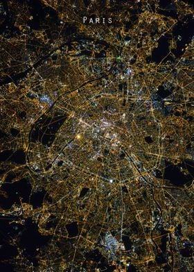 Paris at night from space