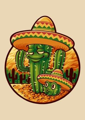 Mexican cactust cartoon