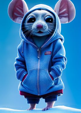 Mouse in a hoodie