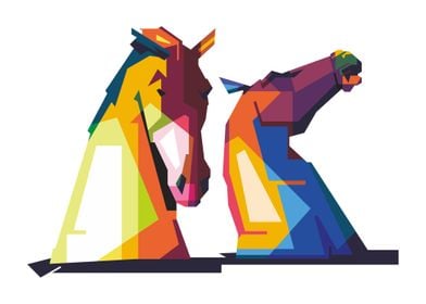 Horse statue Popart Poster