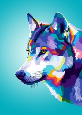 Wolf Pop art