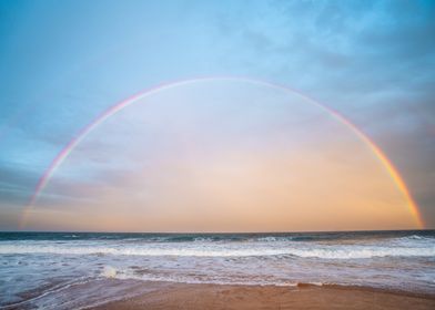 Rainbow over beach