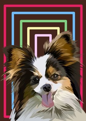 Papillon dog in vector 