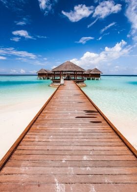 Jetty at resort Maldives